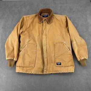 Vintage Walls Blizzard Pruf Jacket Mens XL Tan Canvas Cotton Insulated Workwear